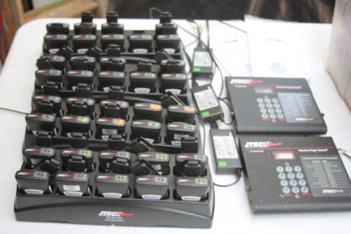 Jtech ParentPass Pager System w/ 38 Pagers for Church, Includes Two Transmitters