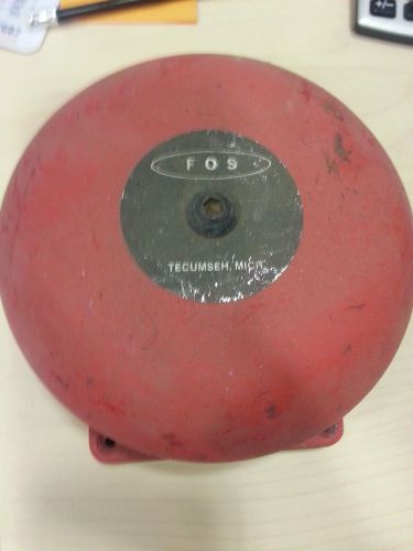Fos -  red fire alarm audible signaling bell 4496 (as-is) for sale
