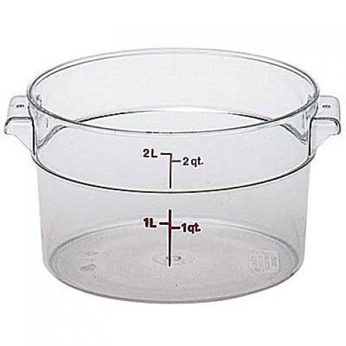 Cambro RFSCW2135 Camwear Round Food Storage Container, 2 Quart, Clear