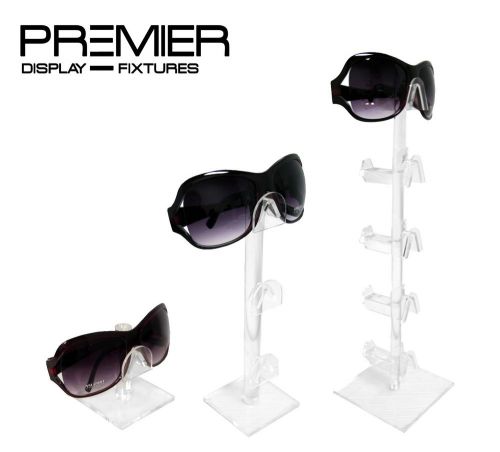 NEW ACRYLIC EYEGLASSES SUNGLASSES 1, 3, AND 5 GLASSES TIER SQUARE DISPLAY STANDS