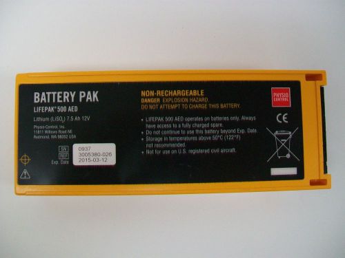 Physio Control Lithium Battery Pak Lifepak 500 AED 3005380-026 (2015)