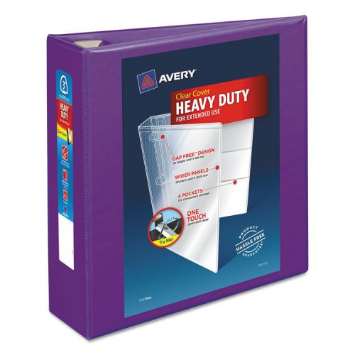 &#034;Avery Heavy-Duty View Binder W/locking Ezd Rings, 3&#034;&#034; Cap, Purple&#034;