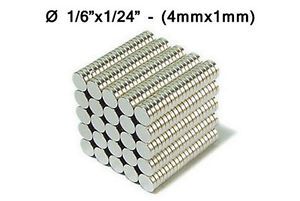 4mmx1mm Neodymium Disc Magnets - 4x1 mm - 4*1 mm - 1/6&#034;x1/24&#034; Fridge Magnets