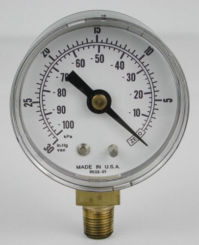 2&#034; vacuum gauge 9503-1 - 0-30 in.hg - 0-100kpa - 1/8&#034; npt - new - made in u.s.a. for sale