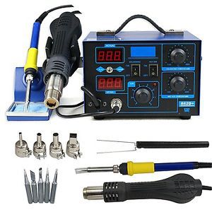 Soldering Iron Station Hot Air Gun Rework Adjustable Workstation Welder Plastic