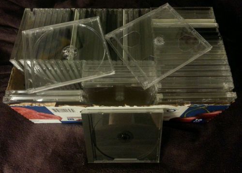 cd jewel cases (27 single &amp; 23 double cases) 50 total