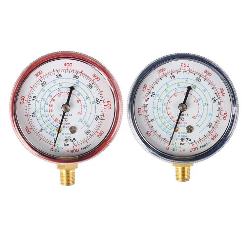 Air conditioner r410a r134a r22 refrigerant low &amp; high pressure gauge psi kpa for sale