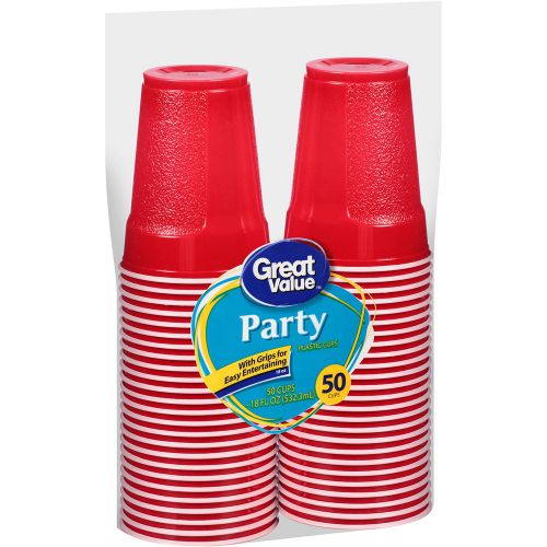 Great Value 18 Oz Grip Party Cups 50ct New Free Shipping