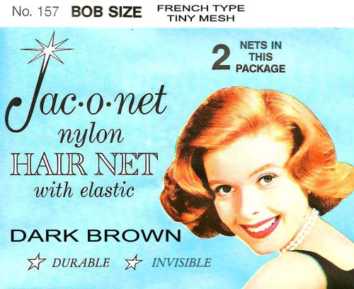 Jac-O-Net  #157  Bob Size French type Hair Net  w/Elastic (2) pcs.  Dark Brown
