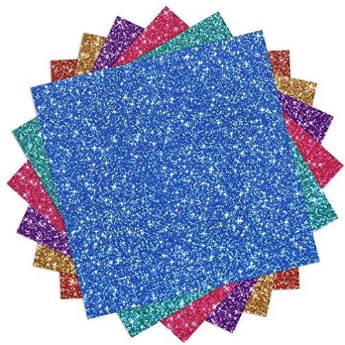Outus Glitter Heat Transfer Vinyl, Assorted Colors, 6 Sheet