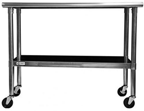 TRINITY EcoStorage NSF Stainless Steel Table With Wheels, 48-Inch