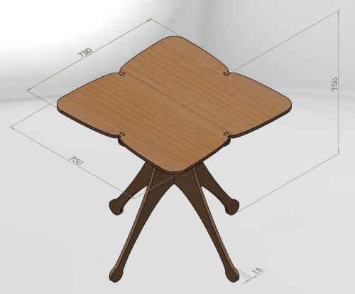 Table Design for CNC Router DXF File Vectors 2D Plans Woodworking ArtCAM VCarve