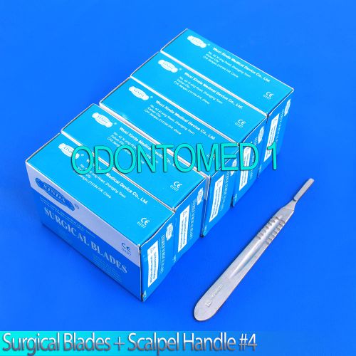 500 sterile surgical blades #20 #21 #22 #23 #24 w/ free scalpel knife handle #4 for sale