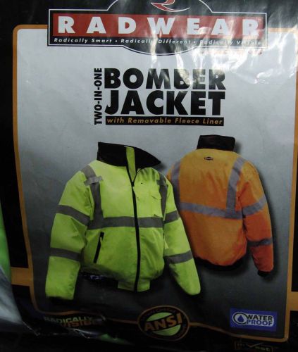 Radwear sj210b-3zgs-3x three-in-one deluxe hi-viz bomber jacket size m new for sale