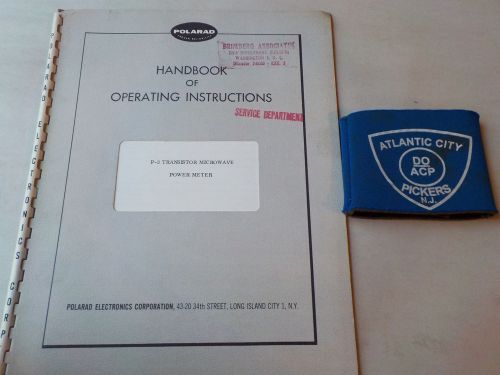 POLARAD MODEL P-3 TRANSISTOR MICROWAVE POWER METER INSTRUCTION MANUAL