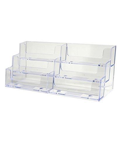 SourceOne Source One Deluxe 6 Pocket Clear Business Card Holder Counter Top