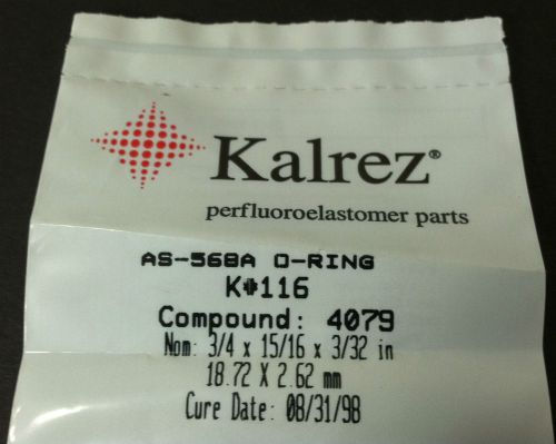 KALREZ O-RING K# 116 DUPONT 3/4  X 15/16 x 3/32 INCHES AS-568A 4079  New