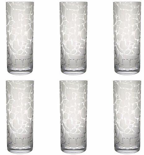 (Pack of 6) Impulse Frosted Leopard Spot 10oz Highball Glasses