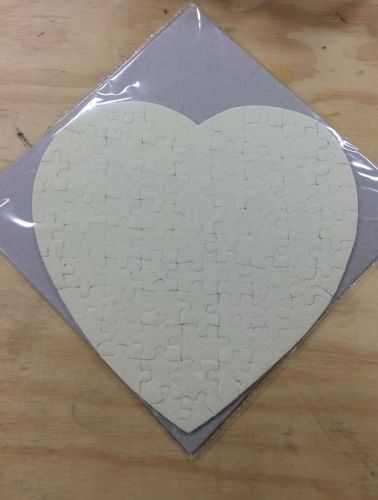Lot of 10 Sublimation Puzzle Heart Shape Blank White