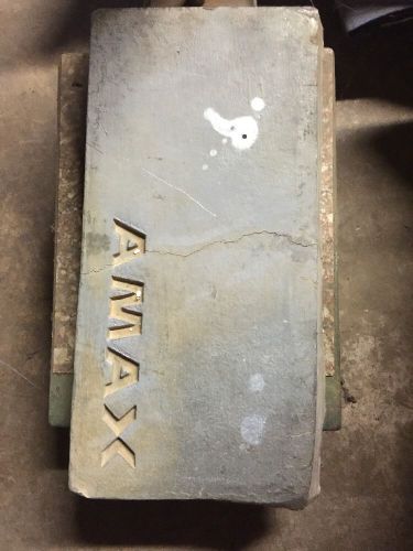 VINTAGE AMAX ZINC INGOT 60 Lb  OLD INDUSTRIAL LOFT GARDEN DECOR