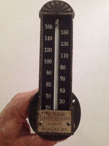 JOHNSON SERVICE CO CAST IRON WORKING THERMOMETER/BOILER OR STEAM CAR/STEAMPUNK