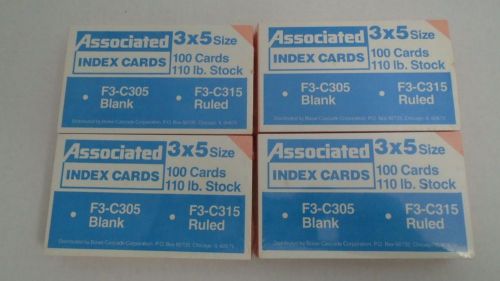 Index Cards Unruled 3 X 5 Pack Of 100 Peach 110 LB. Stock Lot Of 4