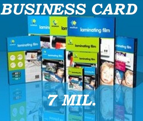 Business Card 100 PK  7 Mil Quality Laminating Pouches Sheets 2-1/4 x 3-3/4