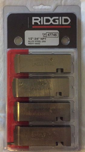 Ridgid 47745 1/2&#034; to 3/4&#034; NPT Universal Pipe Threading Dies Chasers Free Shippin