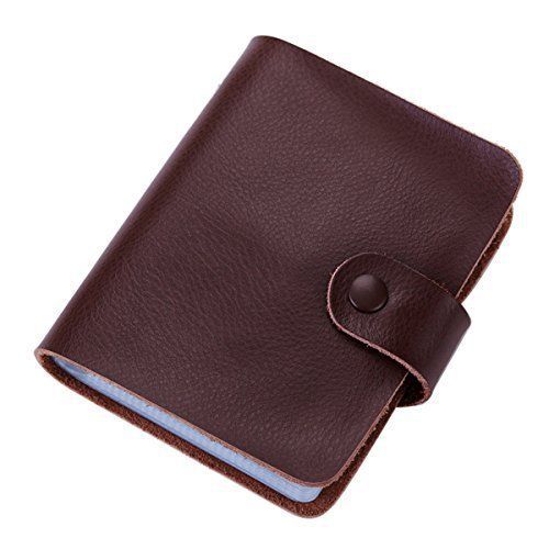 Aladin Leather Business Card Organizer Book Credit Card Holder with 60 Plastic