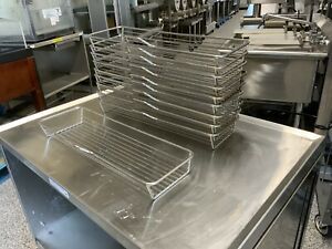 Lot of ten (10) Rational stainless steel chicken oven basket 60.73.679 cooking