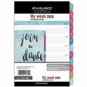 AT-A-GLANCE 2020 Weekly &amp; Monthly Planner Refill 5-1/2&#034; x 8-1/2&#034; Desk Size 4 ...