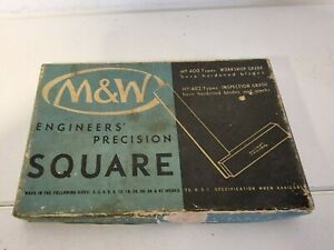 M &amp; W Engineers Precision Square With Original Box
