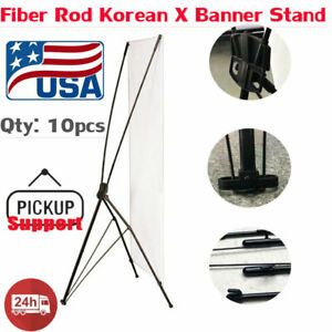 US Stock 10pcs Durable Fiber Rod Korean X Banner Stand Booth Diaplay Stand