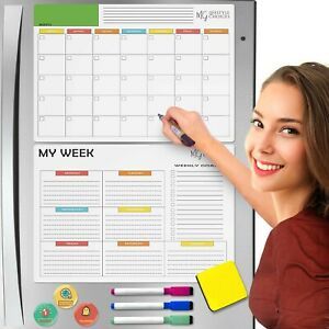 fridge calendar Magnetic Dry Erase Calendar for Fridge 2pc with 3 Markers Magnet