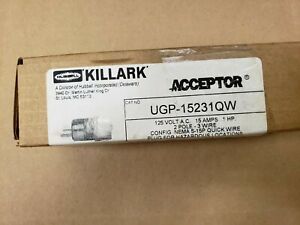 HUBBELL KILLARK  UGP-15231QW 125V 15A 1 HP 2POLE 3WIRE PLUG FOR HAZ LOCATIONS