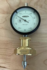 Insize Bellinger depth gauge dial indicator and custom brass base For Fly Rod