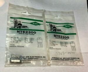 2 - NTE2300 NPN Silicon, High Voltage Transistor TO-218 New In Original Baggie