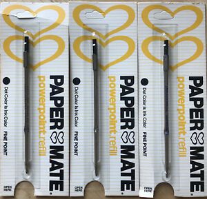 3 1983 Paper Mate PowerPoint Pen Refills  Fine Point Black Ink