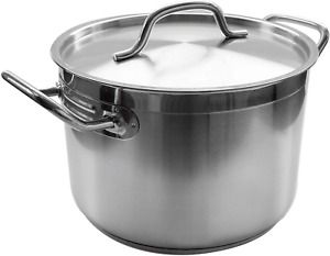 International SPS-20 Induction Ready Stock Pot with Cover, 20-Quart, Silver