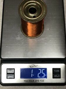 NOS 1950s bare Copper REA Magnet Wire on Spool 44-SF 18.5 oz Ft Wayne USA