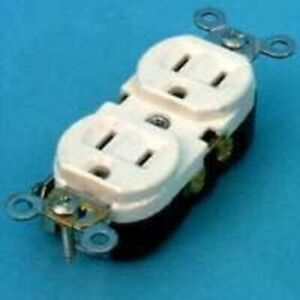 Eaton,20Amp 125V Comm Grade Straight Blade 3Wire Duplex Recpt, Ivory