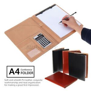 A4 Leather Portfolio Conference Folder Organiser Business Note Pad w/  C3