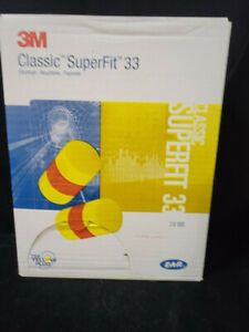 3M Ear Classic Earplugs - Yellow  Box of 200 Pairs SuperFit 33 310-1008 New