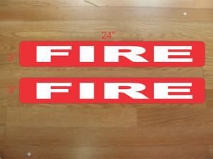 Red FIRE Magnetic Signs 3x24 vehicle Truck Car Van SUV Fire Truck EMS EMT