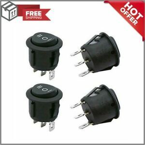 / 4Pcs Momentary Boat Rocker Toggle Switch 3 Pin Position(ON)-Off-(ON) SPDT Mini
