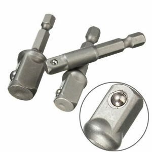 3pcs Socket Adapter Hex Power Drill Bit Driver Bar Wrench Set 1/4&#039;&#039; 3/8&#039;&#039; 1/2&#039;&#039;