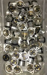 (61) Piece Lot GE FLANGED INLET CHASSIS MOUNT MALE RECEPTACLE SOCKET 15A 125V