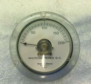 Vintage Western Electric DC Microamperes Model AA3F  Round 3 1/2&#034;  Panel Meter