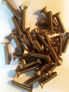 #12-24 x 1&#034; FLAT HEAD SLOTTED, BRASS MACHINE SCREWS, PLAIN, SELECT QTY