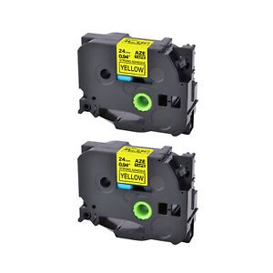 2PK Compatible with Brother TZ TZe-S651 Yellow Stong Adhesive Tape Label 1&#034;